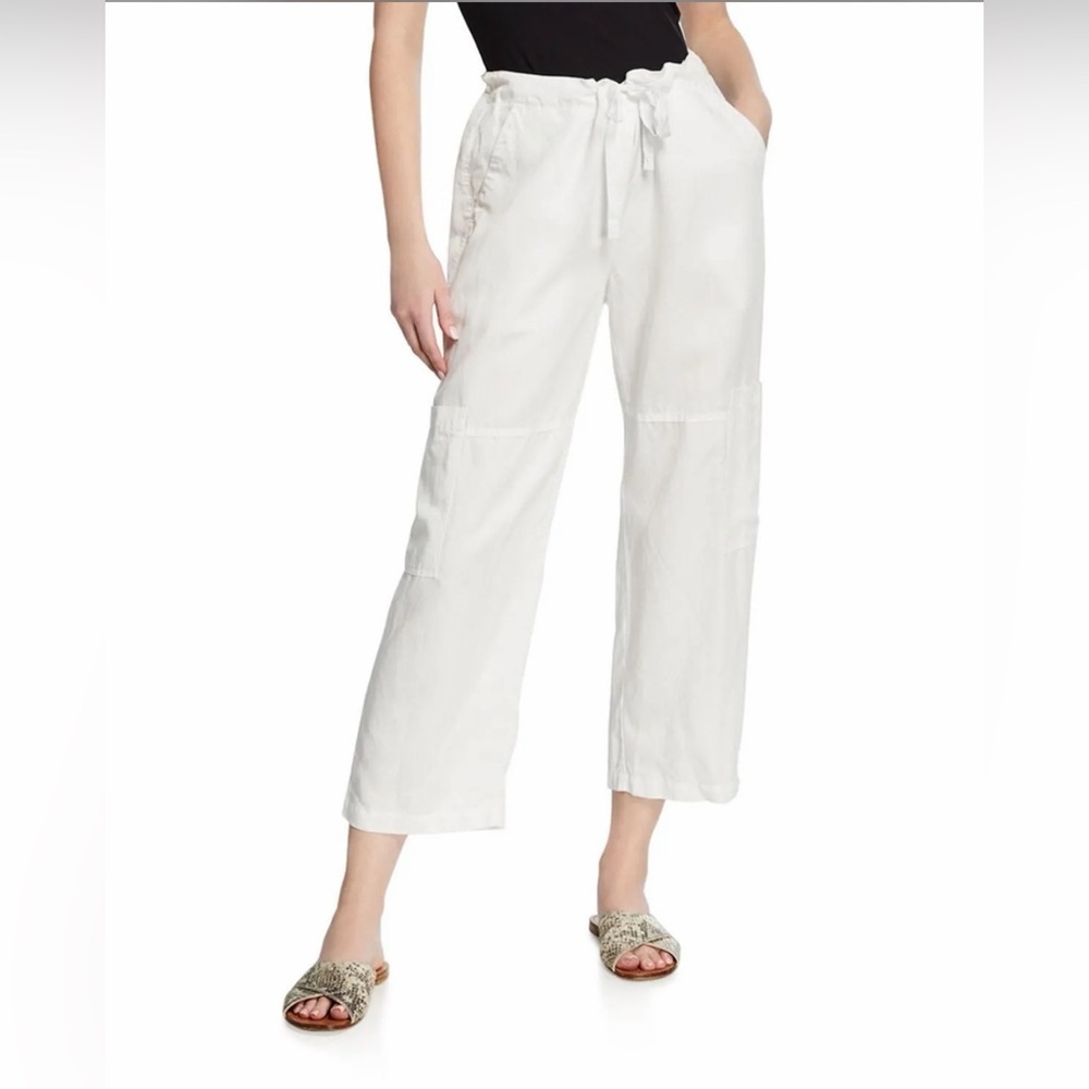 Eileen Fisher Drawstring Cropped Linen Cargo Pants XL